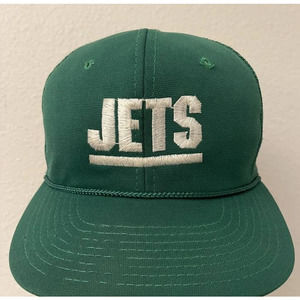 VTG NFL New York Jets Mesh Snapback Green Trucker Hat Macgregor Sports Specialty
